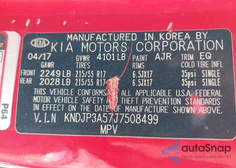 2018 Kia Soul + z USA, uszkodzony, nr VIN KNDJP3A57J7508499